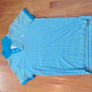 A&F Baby Blue Fine Stripped Polo